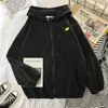 Kadın Hoodies Moda Hayvan Nakış Baskı Gevşek Peluş Zipper Sweatshirt 2024 Kış Polar Polar Hoodie Üstler Sonbahar Korece