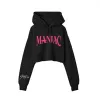 Sweatshirts Stray Kids Maniac World Tour Mahsul üst kapüşonlu kadınlar uzun kollu kapüşonlu harajuku kırpılmış sweatshirt rahat eşofman kıyafetleri