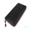 2022-Stijl Panelen Spiked Clutch Dames Patent Echt Leer Gemengde Kleur Klinknagels Tas Koppelingen Dame Lange Portemonnees Met Spikes Heren Walle254x