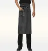 Szefowie kuchni Kiten Kitchen Fartuchy Men039s Chef Black Unisex Półkróc fartuchu bistro z pojedynczą kieszenią boczną2847761