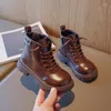 Boots Attrumn Winter Girls Shoes Boys Fashion Leather Kids Platfor