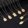 Nieuwe Rvs Maagd Maria Hanger Ketting Goud Bijoux Kristallen Ketting Voor Man Vrouwen Mode Hanger Katholieke Jewelry2506