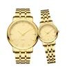 WRISTWATCHES KKY MRAJ Para Gold Watch 2021 Zegarki męskie luksus kwarcowy Wodoodporne damskie damskie mody Casual Lover Clock320d