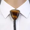 Bolo tie for man women Handmade Western Art Indian Alloy Necktie Triangle naturel stone 2010282862