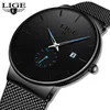 Lige Mens Watches Top Luxury Brand Men mode Business Watch Casual Analog Quartz Wristwatch Waterproof Clock Relogio Masculino C258s