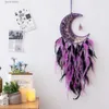 Articles de nouveauté Gravier Lune Plume Dream Catcher Tenture Murale Arbre de Vie Dream Catcher Agate Naturelle Dream Catcher Salon Décoration T240309