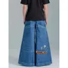 Jeans jnco mäns baggy y2k mens hip hop pockets blå vintage denim byxor haruku gotiska breda byxor skateboard 898