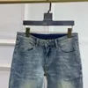 Sommer-Luxus-Jeans-Designer-Hosen, modische, stark gewaschene Denim-Hose, Stretch-Slim-Fit-Bleistifthose