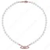 Saturn halsband pärlpärlpärlor diamant tennis halsband kvinna silverkedjor vintage trendig stil desigenr smycken262f