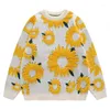 Men's Sweaters Unisex Sweater Winter Sunflower Warm Fashion Male O-Neck Pullovers Men Loose Casual Thick Knitted