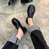 Klänningskor Leisure Märkesdesign Loafers Round Toe Platform Kvinnor Låga klackar Chunky Zapatos Mujer Koncise mysiga Chaussures Femme