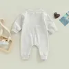 -09-09 LIORITIIN 0-18M Född spädbarn Baby Girl Boy Romper Letter Nej Söndagar Vi tittar på fotboll med pappa Mommy Jumpsuit 240308