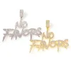 Hommes Hip hop glacé bling NO FAVORS lettres pendentif colliers micro pavé zircon mode collier hommes femmes Hiphop bijoux 261q