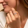 Cluster Rings ALLNOEL 925 Sterling Silver For Women Rainbow Colorful 2mm Zircon Double Lovely Unique Anniversary Gift Fine Jewelry