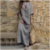 Basic Casual Jurken Kaftan Marokkaanse Jurken Midden-Oosten Abaya Moslim Arabisch Islamitisch Dubai Indonesië Jurk Elegant Gestreept Gewaad Dhpyc