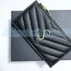 Toppkvalitetsdesigner Mens Womens Caviar Wallet 6 Card Holder Slots Key Pouch Luxury Cardholder -kuvertplånböcker med Box Passport 239N