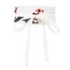 Embroidered Wide Waist Belt for Women Ladies Self Tie Wrap Around Obi Band Cinch Boho Fabric Belts Dress 240309