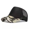 Bollmössor mode mesh sommarsol hatt för män kvinnor justerbar baseball cap trucker hattar camo kamouflage