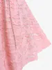 Tanques femininos rosegal plus size luz rosa colete para senhoras borboleta chians rendas o anéis rasgados 2024 moda túnica topo