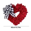 Decorative Flowers Valentine's Day Door Wreath Artificial Red Garland Decor For Fabric Festival Decoration Window