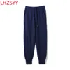 LHZSYY Pure Cashmere Pants Autumn Winter Men Elastic Waist Youth HighEnd Warm Outside Leggings Thick Casual 240309