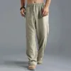 Herren Sommer Casual Baumwolle Leinen Lose Kordelzug Yoga Hosen Hosen Männer Kleidung Pantalones De Hombre 240305