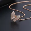 Naszyjnik Vancf luksus Diamond Agat 18K Złoty Motyl Pełny diamentowy naszyjnik dla kobiet Rose Gold Pleated With Diamond Chain Wiselant Live 96