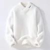 メンズセータースタイルの秋と冬の高品質の暖かいセーター/オスのスリムフィットネック刺繍、白いレタリングカジュアルプルオーバー