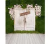 Witte deur groene muur Pography achtergronden houten vloer lente bloemen tuin achtergronden voor bruiloft Studio Pobooth achtergrond 1673982