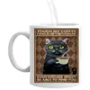 Mokken Leuke Kat Mok 350ml Koele Zwarte Koffie Cadeau Halloween Cadeau Voor Een Zus Vriend Wit Keramiek