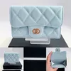 lambskin caviar Card Holder cc Designer Wallet Luxury Womens Purse Mens Wallets classic flap Coin Purses quilted Mini Cardholder key pouch passport holder with box