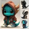 Decorative Objects Figurines Cool Statue of Baby Dragon Handmake Resin Dinosaur Figurines Sculpture Ornaments For Home Office Desktop Decor Car Display Toy T24030