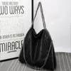 Moda feminina corrente bolsa de ombro grande capacidade crossbody tote feminino dobrável bolsas de cor sólida sacos de compras 240309