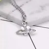 Viviennes Westwoods Insnana micro vedova semplice catena di maglioni con cuore pieno di diamanti