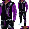 Herrspårmärke Märken Men Tracksuit 2 -stycken Toppar och byxor Mens Svettdräkter Set Letter Print Plus Size Jogger Set for Clothing Trac DHCLQ