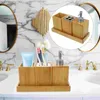 Bath Accessory Set Bamboo Soap Dispenser With Pump Shampoo Container And Conditioner Shower Toothbrushes Bathroom Accessories