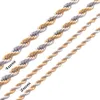 Larghezza 2 mm e 4 mm Catena in corda di acciaio inossidabile Collana in oro Dichiarazione Swag Collana in acciaio inossidabile 316L Catena in oro260B