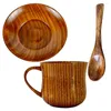 Conjuntos de louça de acampamento canecas de viagem artesanal conjunto de copo de madeira bebendo copos domésticos drinkware