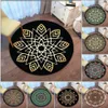 Tapetes retro mandala tapete redondo para sala de estar nórdico crianças tapete anti deslizamento computador cadeira quarto tapete casa decor2817