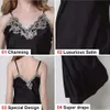 Womens Nightdress Lace Satin Nightgowns Sexig underkläder Long Chemise Sleepwear 240227