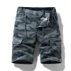 Verão nova moda carga shorts masculino casual solto baggy algodão bolso camuflagem boardshort streetwear roupas