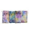 100 pièces blanc bleu rose violet mélange de couleurs corail Organza bijoux pochette cadeau sacs 4 tailles sac à cordon Organza cadeau bonbons bricolage cadeau 195a