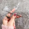 Solglasögon vintage metallram anti blå ljusglasögon transparent silverguld optisk glasse kvinnor män fyrkantig glasögon dator eyeglasse