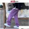 Men'S Jeans Men Purple Vintage Baggy Jean Mens Low Rise Denim Y2K Trousers Male Wide Leg Straight Streetwear Jeans Plus Size Drop Del Dhkg3