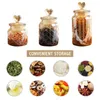 Storage Bottles Transparent Heart Shaped Lid Glass Container Amber Sealed Jars Coffee Bean Kitchen Food Containers