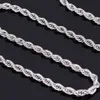 Mode Mens Hip Hop Chain Shine Necklace Luxury Classy Clavicle Necklace Silver Gold Color Rope Jewelry for Women Men 3MM2396