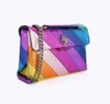 Kurt Geiger Deigner Bag Medium Size Kensington Shoulder Real Leather Handbag Rainbow Micro Fiber Eagle Head Luxury Cross Body Purse med full mode Bag456466