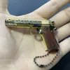 Arma brinquedos 1/3 m1911 metal pistola brinquedo arma modelo em miniatura beretta 92f chaveiro de alta qualidade brinquedo colecionável presente aniversário natal t240314