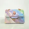 Arrivo Shiny Glitter Mini Rainbow Borsa da donna Borsa a tracolla con paillettes colorate 240229
