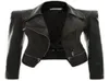 Новая крутая женская кожаная куртка с заклепками и молнией, мотоциклетная куртка с отложным воротником, chaquetas mujer, кожаные пальто с узором Argyle4019105
